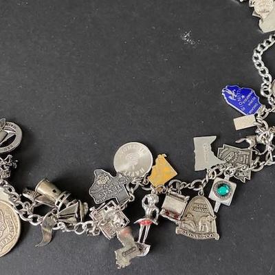 LOT#2: Marked Sterling Charm Necklace & Bracelet