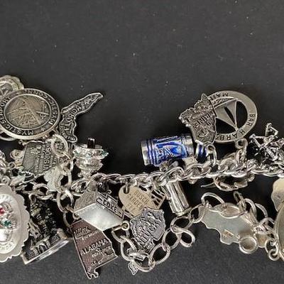 LOT#2: Marked Sterling Charm Necklace & Bracelet