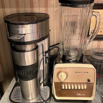 LOT#14: Hamilton Beach Espresso Maker & Canister lot with Waring Blender