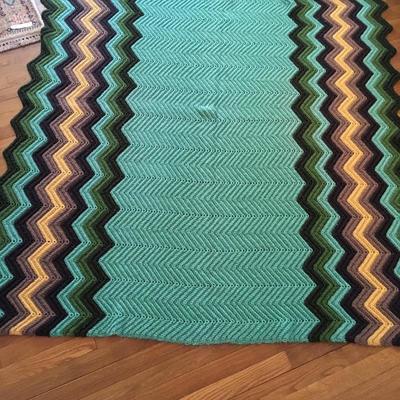 Lot of 3 Hand Knit Afghans Blankets