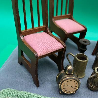 Dollhouse Miniatures Dining Room Chairs and Home Decor