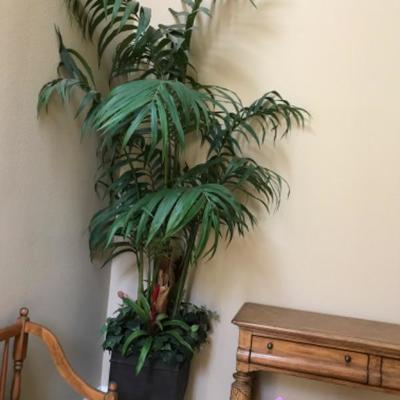 Artificial Tropical Palm Tree & Silk Plants in Black Square Urn Shape Pot