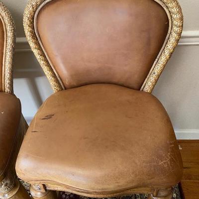 Lexington Home Brand Leather Swivel Seat Barstools TOMMY BAHAMA