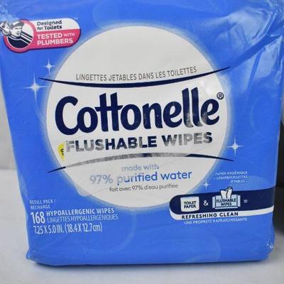 Cottonelle Flushable Wipes, 168 Wipes & Scott Flushable Wipes, 170 wipes - New