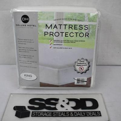 King Size Mattress Protector: Washable Bed Bug Blocker Zippered Cover - New