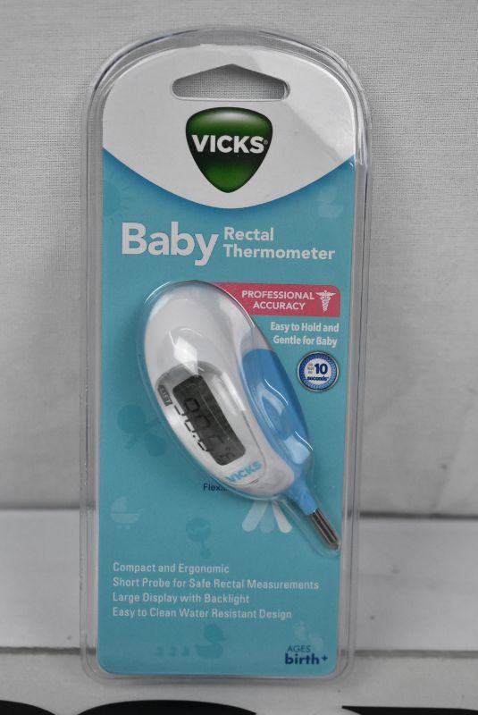 Vicks Baby Rectal Thermometer with Flexible Tip & Waterproof Design
