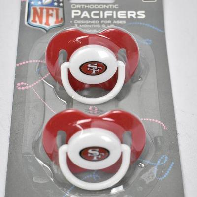 2 pc Baby: Pacifiers SF 49ers & Cotton Jersey Knit Fitted Cradle Sheet - New