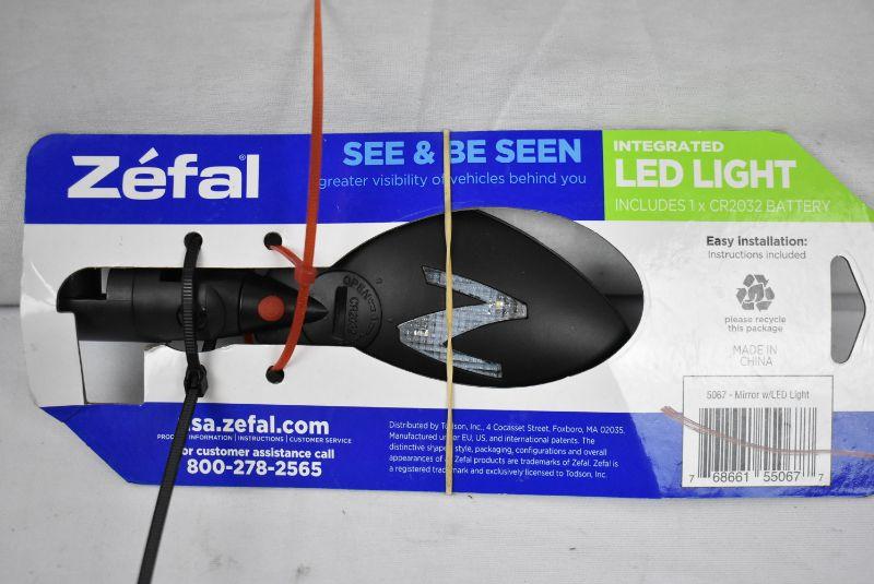 Zefal Bike Mirror w LED Bike Light Open Package New