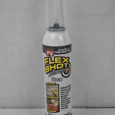 Flex Shot Rubber Adhesive Sealant Caulk, 8 oz, clear - New