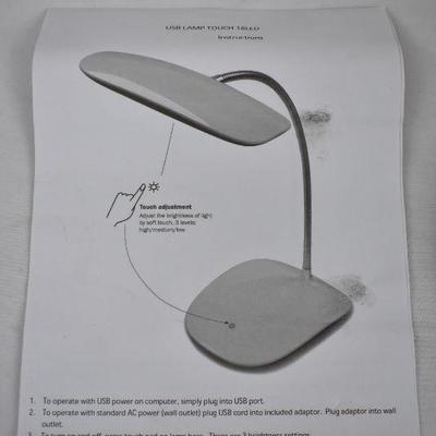 Northwest Touch Activated LED USB Desk Lamp, Black - New