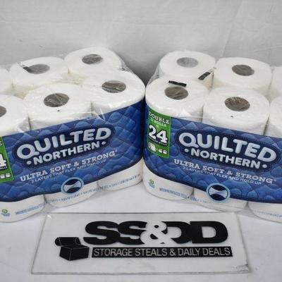 2x Quilted Northern Ultra Soft & Strong, 12 Double Rolls/ea, Toilet Paper - New
