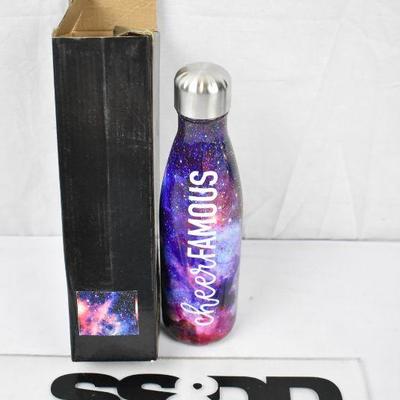Metal Water Bottle, Galaxy Print with 
