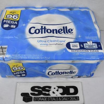 Cottonelle Ultra CleanCare Toilet paper, 24 Mega Rolls (=96 Regular Rolls) - New