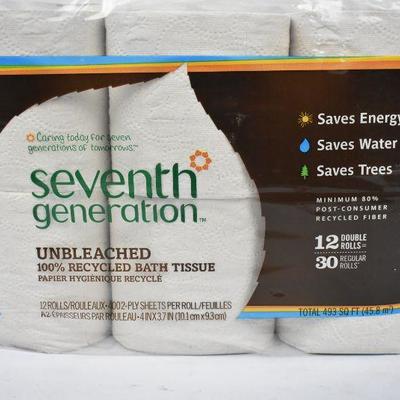 Seventh Generation Bath Tissue, 12 Double Rolls - New
