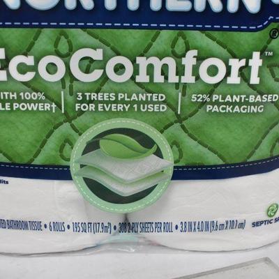 2x Quilted Northern EcoComfort 2-ply Bath Tissue, 6 mega rolls/ea - New