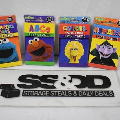 Sesame Street Flash Cards, Variety of 4 - New