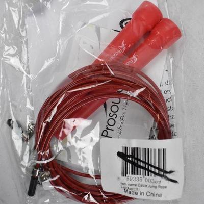 3 pc Sports: Red Jump Rope, Wilson Mouth Guard, Black Carabiner Case - New