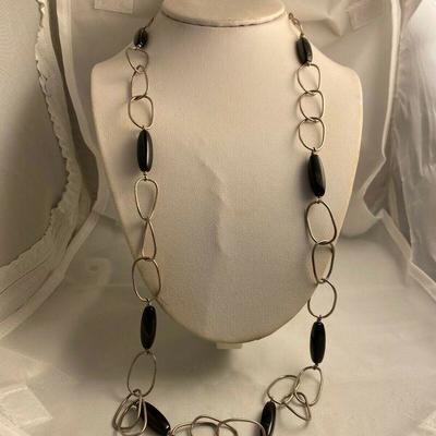 925 Sterling Silver Canada David Sigal Necklace with Black Oynx