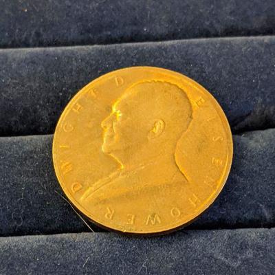 Dwight D. Eisenhower 1953 Inaugurated President Bronze? Copper? Medal Coin Nice