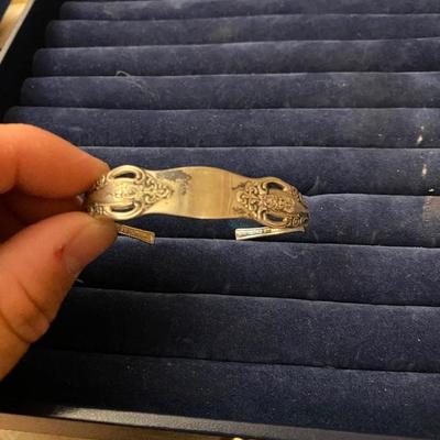 Sterling silver spoon cuff bracelet 