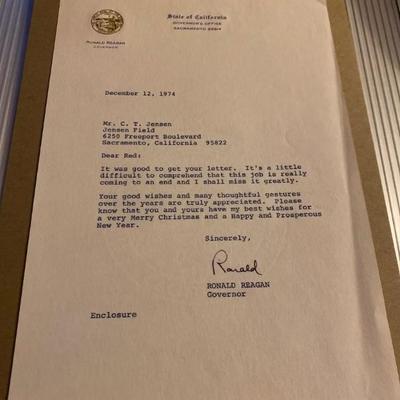 RONALD REAGAN - TYPED LETTER SIGNED 12/12/1974.