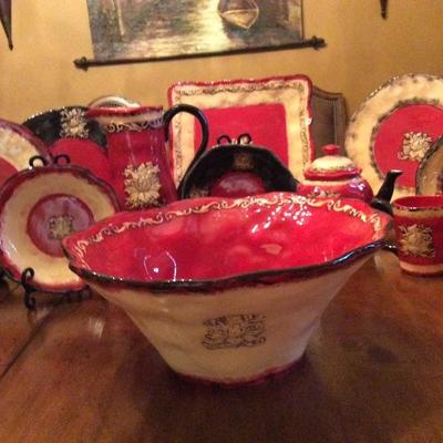 Entire 12 piece set of Bella Casa pottery by Ganz 