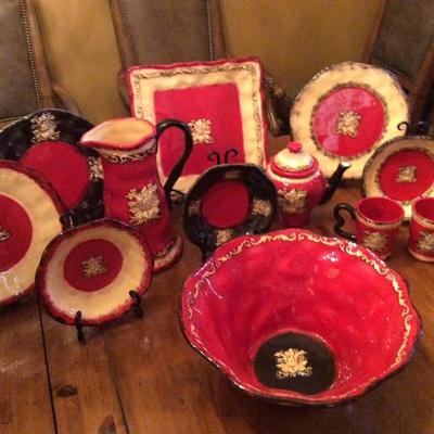 Entire 12 piece set of Bella Casa pottery by Ganz 