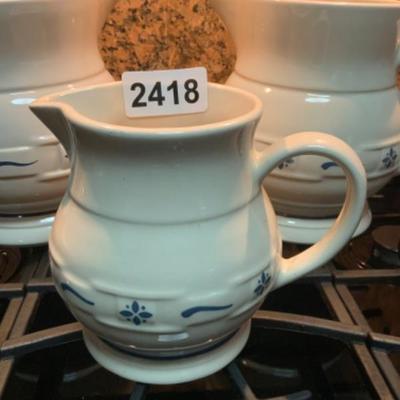 Longaberger Woven Traditions Classic Blue Pottery Lot 2418