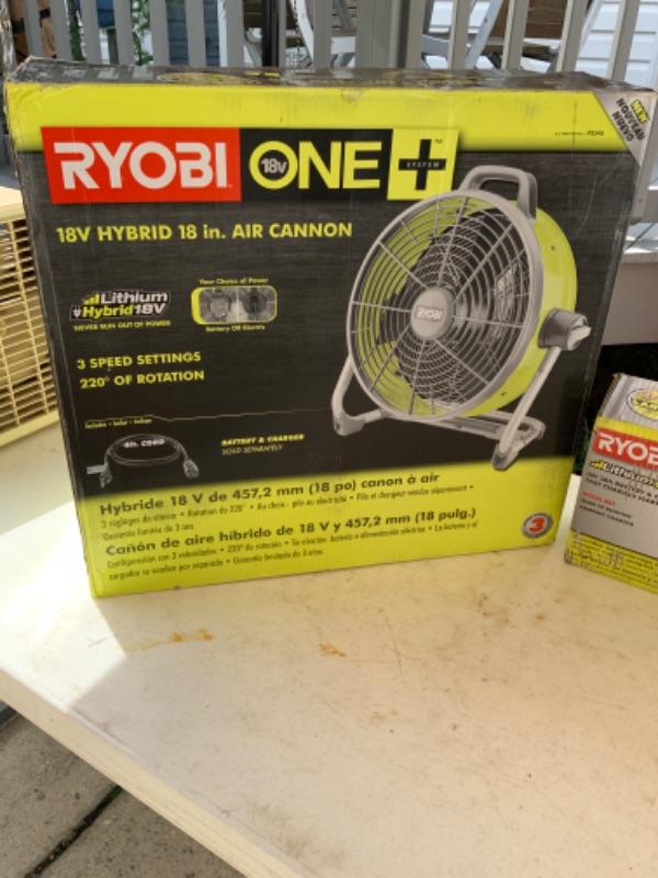 Ryobi Air cannon and battery kit lot 2570 | EstateSales.org