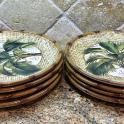 Palm Tree Dinner Plates Set of 8