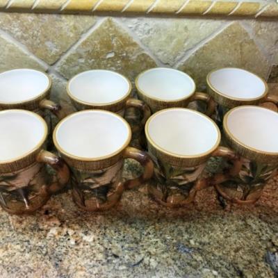 Set of 8 Palm Tree Coffee Cups