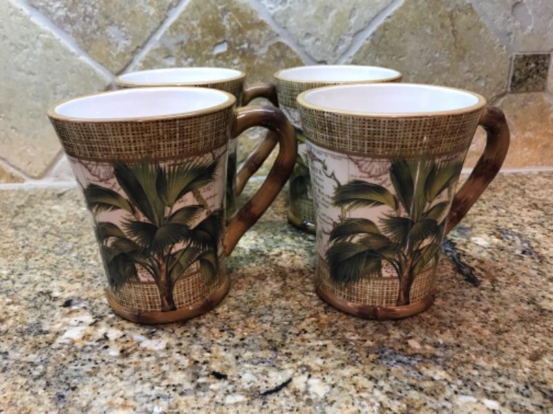 Set of 8 Palm Tree Coffee Cups