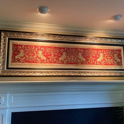 Beautifully Framed Vibrant European Tapestry 