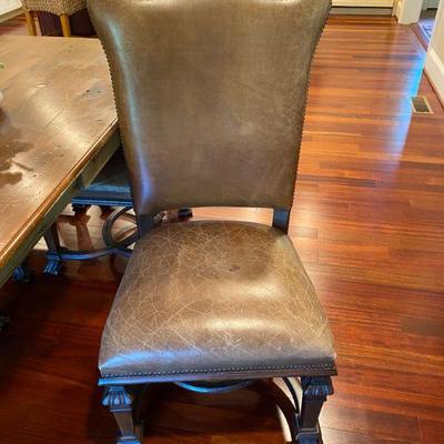 Four Leather Dining Room Chairs