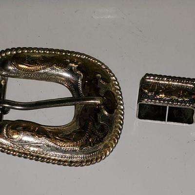 Silver and Gold Belt Buckle