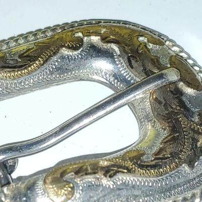 Silver and Gold Belt Buckle