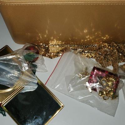 Estee Lauder Gold Box with Jewelry 