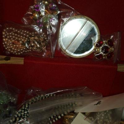 Estee Lauder Gold Box with Jewelry 