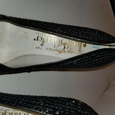 Black Sequin Heels