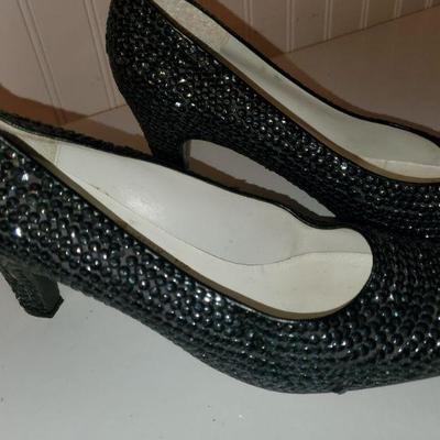 Black Sequin Heels
