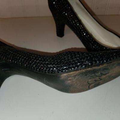 Black Sequin Heels