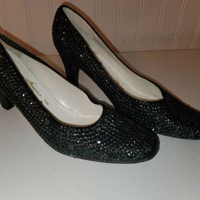 Black Sequin Heels