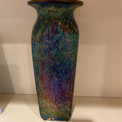 Tim Lazer California Multi-Color Art Glass Vase