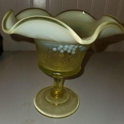 Yellow Opalescent Vase