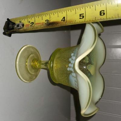 Yellow Opalescent Vase