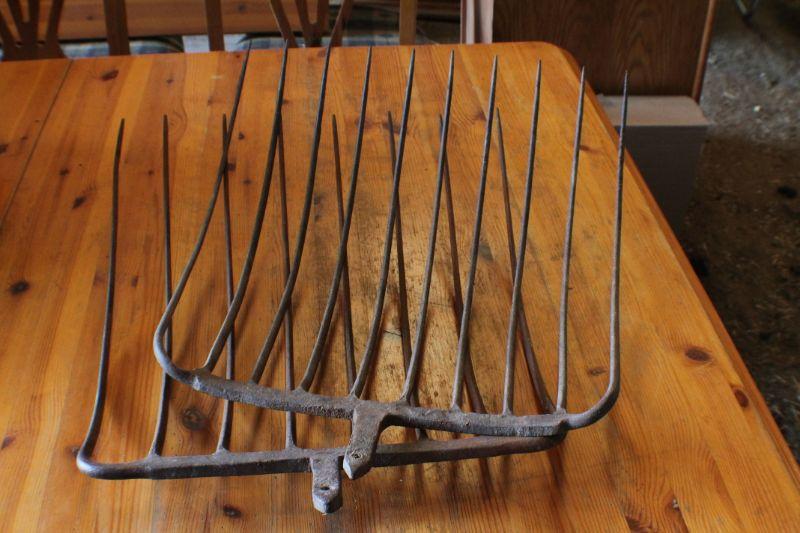 Lot 111 (2) Large Antique Pitchforks