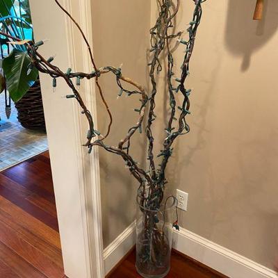 Hand Blown Vase with Branches