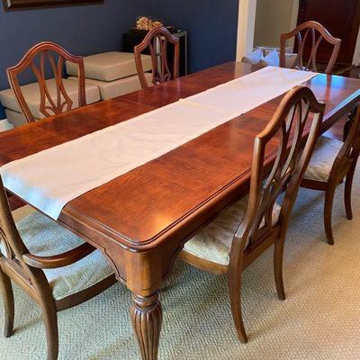 Century Dining Room Table and Six Chairs