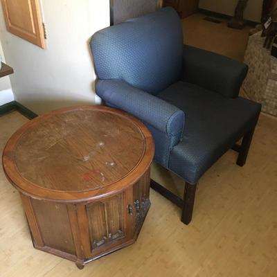 Lot 8 -  Armchair & Footed Side Table