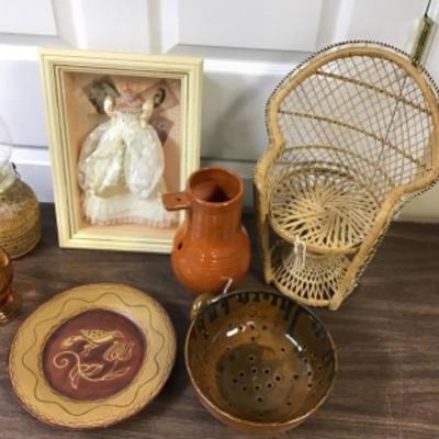Lot-Oil lamp, Pottery, Misc